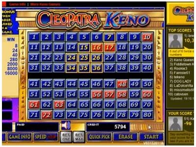 Play Cleopatra Keno for Real Money without Depositing